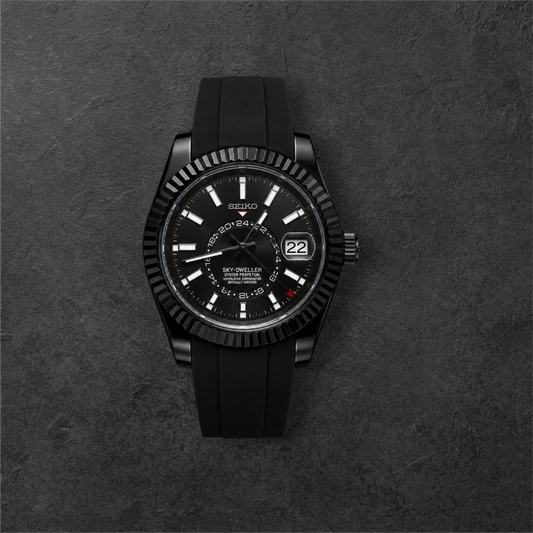 S SKY-DWELLER BLACK & BLACK RUBBER – crno kućište, crni brojčanik i crna gumena narukvica